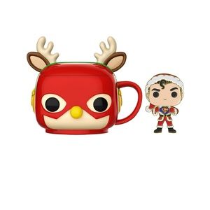 COPY - Nib Funko Pop! Mug & Pin: DC Holiday - Flash Mug with Santa Superman Pin